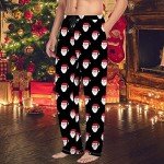 Men's 2023 Xmas Pj Pants, Men Funny Print Christmas Lounge Pant with Pockets, Snowflake Tree Plaid Soft Comfy Pajama Bottom, C - Black, Medium