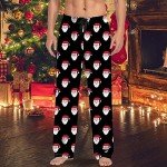 Men's 2023 Xmas Pj Pants, Men Funny Print Christmas Lounge Pant with Pockets, Snowflake Tree Plaid Soft Comfy Pajama Bottom, C - Black, Medium
