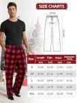 Mens Plush Pajama Pants Soft Flannel Fleece Pajama Lounge Sleep Pant Christmas Plaid Fuzzy Lounge Sleepwear Pj Bottoms, Black and Red Buffalo Plaid, Large
