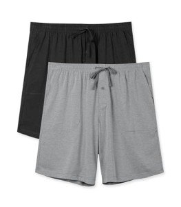 DAVID ARCHY Men's Soft Cotton Pajama Pants Comfy Sleep Shorts Lounge Wear Bottoms for Men 2 Pack
