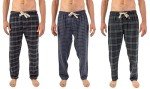 BOTTOMS OUT by PLATINUM MENSWEAR Men's Soft Flannel Plaid Pajama Pants with 2 Pocket and Adjustable Drawstring Pants (Navy Charcoal, Mini Blue Check, Blackwatch - Medium)