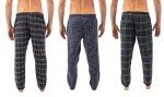 BOTTOMS OUT by PLATINUM MENSWEAR Men's Soft Flannel Plaid Pajama Pants with 2 Pocket and Adjustable Drawstring Pants (Navy Charcoal, Mini Blue Check, Blackwatch - Medium)