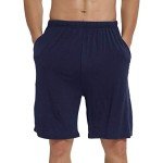 JINSHI Mens Pajama Bottoms Stretch Boxer Sleeping Shorts Lounge Wear Soft Modal Shorts with Pockets, 3 Pack, Black/Deep Gray/Navy, Size 3XL