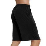 JINSHI Mens Pajama Bottoms Stretch Boxer Sleeping Shorts Lounge Wear Soft Modal Shorts with Pockets, 3 Pack, Black/Deep Gray/Navy, Size 3XL