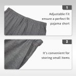 HomyComy Men's Cotton Pajama Bottoms Drawstring Sleep Lounge Shorts Sleepwear Black/Grey