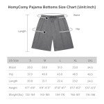 HomyComy Men's Cotton Pajama Bottoms Drawstring Sleep Lounge Shorts Sleepwear Black/Grey