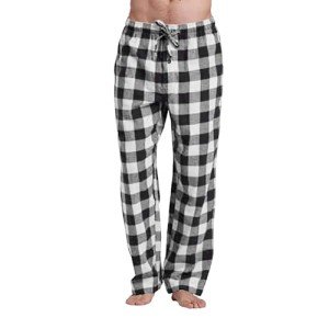 Vnihaq Mens Buffalo Plaid Pajama Pants Classic Casual Plaid Pj Bottoms Comfy Checkered Drawstring Sleepwear with Pockets, 02- Black, Small