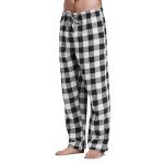Vnihaq Mens Buffalo Plaid Pajama Pants Classic Casual Plaid Pj Bottoms Comfy Checkered Drawstring Sleepwear with Pockets, 02- Black, Small