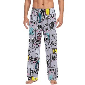Lovely Cats Men's Straight-Fit Sleep Pajama Pant Lounge PJ Bottoms with Pockets Drawstring