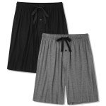 BAMBOO COOL Men's Pajama bottoms Lounge Sleep Shorts Soft Comfortable Breathable Pajamas Shorts with Pockets 2 Pack