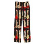 Vnihaq Ugly Christmas Pajama Pants for Men Funny Xmas Pattern Pj Bottoms Holiday Party Lounge Pants Sleepwear with Pockets, Black, Medium