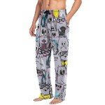 Lovely Cats Men's Straight-Fit Sleep Pajama Pant Lounge PJ Bottoms with Pockets Drawstring