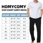 HomyComy Men's Pajama Pants 100% Cotton Knit Lounge Pants Elastic Waistband Sleepwear Pajama Bottoms Black