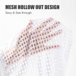 GENEMEN Mens Mesh Shorts Hollow Out Fishnet Boxer Lounge Bottoms Sexy Pajamas (White, L)