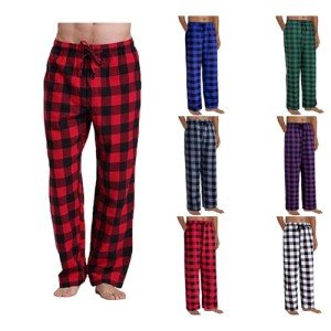 Pajama Pants for Men Comfy Drawstring Fit Casual Workout Sweatpants Soft and Warm Plaid Lightweigth Bottom with Pockets