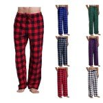 Pajama Pants for Men Comfy Drawstring Fit Casual Workout Sweatpants Soft and Warm Plaid Lightweigth Bottom with Pockets