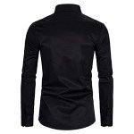 Men's Slim Fit Long Sleeve Button-Up Shirt - Black