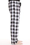 #followme Plaid Men’s Pajama Pants PJ Bottoms for Sleeping and Lounge Wear, Poplin Fabric - Black White Buffalo Plaid, X-Large
