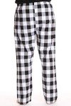 #followme Plaid Men’s Pajama Pants PJ Bottoms for Sleeping and Lounge Wear, Poplin Fabric - Black White Buffalo Plaid, X-Large
