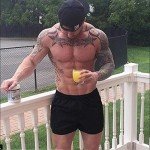 GYMAPE Men 3" Cotton Boxer Lounge Short Shorts Underwear Pajama Bottoms Sleeping Wear, Black, Small