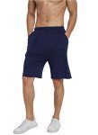 JINSHI Sleeping Pajama Bottoms for Men Soft Modal Stretch Boxer Sleep Lounge Shorts, Navy, Size XL