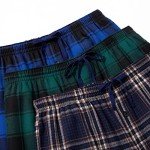 JupiterSecret Mens Pajama Pants Set Flannel Cotton Plaid Sleep & Lounge Pants, PJ Bottoms with Pockets and Button Fly, Flannel Cotton 3 Pack, Large Big