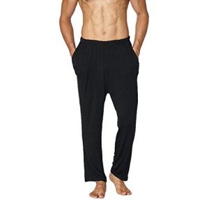 Cicilin Men's Modal Pajama Pants Lounge Pants with Pockets Soft Sleep Pj Bottoms Black XXXL
