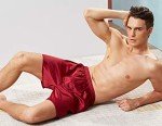 Mens Satin Boxer Shorts Silk Underwear Pajama Bottoms Comfy Sleep Lounge Shorts with Button Fly