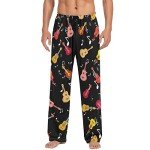 Vintage Guitar Men's Straight-Fit Sleep Pajama Pant Lounge PJ Bottoms with Pockets Drawstring