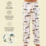 Lazy One Pajama Pants for Men, Men's Separate Bottoms, Lounge Pants, Asleep at the Reel Pajama Pants, X-Large