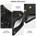 Cute Black Cats Pajama shorts Mens Lounge Sleep Shorts Straight-Fit Men Pajama Bottoms with Drawstring Pockets, Color01, Medium