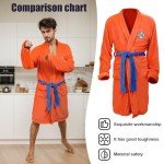Anime Robe Pajamas Bathrobe for Mens Dragon Z Anime Pajamas Onesie Men Bath Robe Long Bathrobes Cosplay, Orange, X-Large