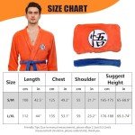 Anime Robe Pajamas Bathrobe for Mens Dragon Z Anime Pajamas Onesie Men Bath Robe Long Bathrobes Cosplay, Orange, X-Large