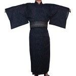 thefancypumpkin Jinbei Men's Japanese Yukata Japanese Kimono Home Robe Pajamas Dressing Gown#09[Size L]