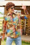 Funky Floral Print Men's Button Down Shirt XL