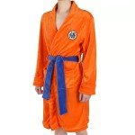 Anime Robe Bathrobe Dragon z Anime Pajamas Onesie for Mens One-Piece Costume Men Bath Robe Long Bathrobes Cosplay, Orange, Small-Medium