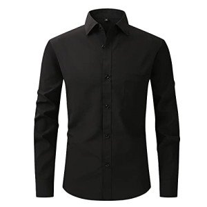 ATOFY Men's Casual Long Sleeve Button-Down Shirt