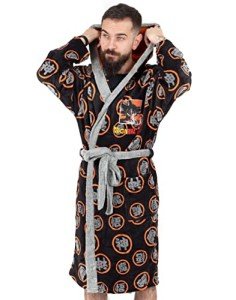 Dragonball Z Goku Dressing Gown Mens Black Pyjamas Robe Bathrobe Medium