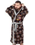 Dragonball Z Goku Dressing Gown Mens Black Pyjamas Robe Bathrobe Medium