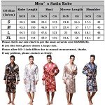 ZUEVI Men's Long Sleeve Satin Kimono Robe Dragon Lightweight Bathrobe Pajamas, Emerald, Large
