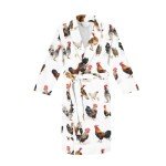 doginthehole Soft Robes for Men Comfy Sleepwear Short Nightgown Pajamas Lightweight Loungewear with Two Pocket, Chicken White, One Size