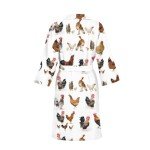 doginthehole Soft Robes for Men Comfy Sleepwear Short Nightgown Pajamas Lightweight Loungewear with Two Pocket, Chicken White, One Size