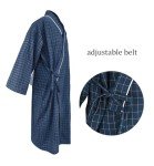 HAOZAIKEJI Women Kimono Pajamas Couple One Piece Bathrobe Men Yukata Spa Robe Cotton Causal Nightgown Sleepwear Loungewear, Men Navy, 40-46
