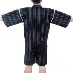 ZEALMAX Kimono Traditional Japanese Style Pajamas Set Shirt and Shorts, Men's Cotton Linen Loungewear Bathrobe Casual Clothes Multicolor, Multicolor, Large