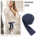 Holibanna Robe Belt Replacement Soft Thin Flannel Hotel Bathrobe Belt Dark Blue Waistband Pajamas Bathrobe Tie for Women Men Bathrobe Belt Replacement, Dark Blue, One Size