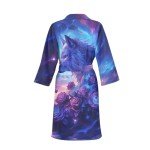 HUGS IDEA Long Bath Robe for Men Plush Pajamas Sleepwear Housecoat Soft Fleece Bathrobes Nightgown, Wolf Rose, One Size