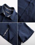 Navy Blue Men's Wrinkle-Free Dress Casual Shirt