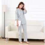 ITODA Japanese Style Robes Kimono Pajamas Suit Women Men Dressing Gown Set with Pocket, Grey-l, One Size