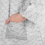 ITODA Japanese Style Robes Kimono Pajamas Suit Women Men Dressing Gown Set with Pocket, Grey-l, One Size