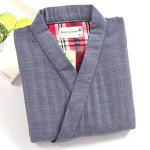 Men's Japanese Style Robes Pure Cotton Kimono Robe Bathrobe Pajamas #07